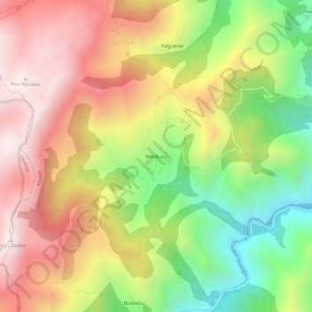 Mapa topográfico Bandujo, altitud, relieve