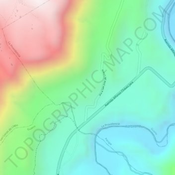 Mapa topográfico Río Blanco, altitud, relieve