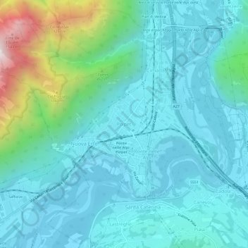 Mapa topográfico Polpet, altitud, relieve