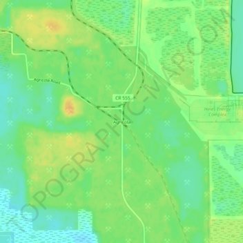 Mapa topográfico Agricola, altitud, relieve