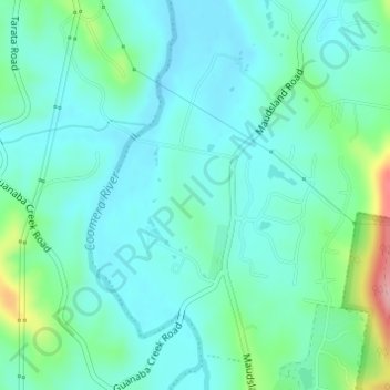 Mapa topográfico Maudsland, altitud, relieve