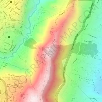 Mapa topográfico Lumbisí, altitud, relieve