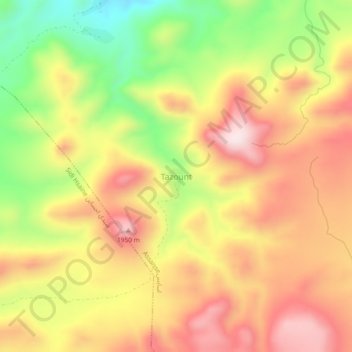 Mapa topográfico Tazount, altitud, relieve
