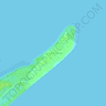 Mapa topográfico Punta Chame, altitud, relieve