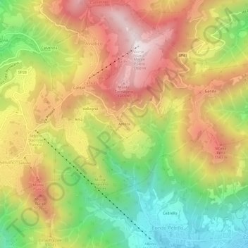 Mapa topográfico Amora, altitud, relieve
