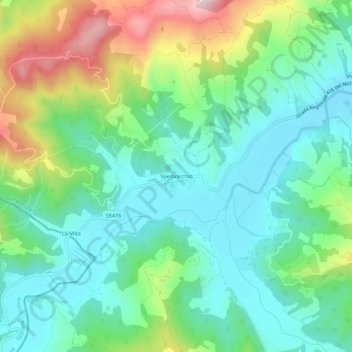 Mapa topográfico Spedalicchio, altitud, relieve