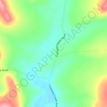 Mapa topográfico Coulsons Creek, altitud, relieve