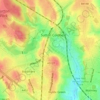 Mapa topográfico Maney, altitud, relieve