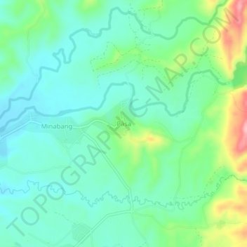 Mapa topográfico Pasa, altitud, relieve