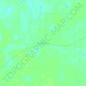 Mapa topográfico Cenote Azul, altitud, relieve