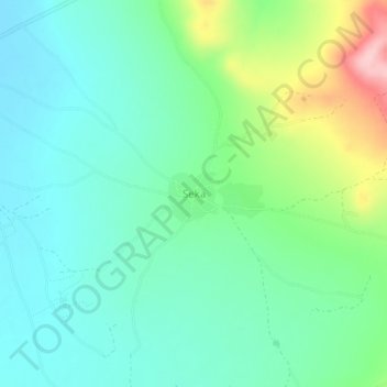 Mapa topográfico Seka, altitud, relieve