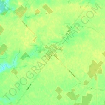 Mapa topográfico Fingal, altitud, relieve