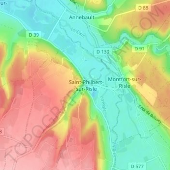 Mapa topográfico Le Village, altitud, relieve