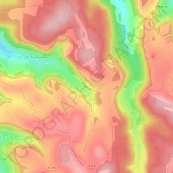 Mapa topográfico Clirey, altitud, relieve