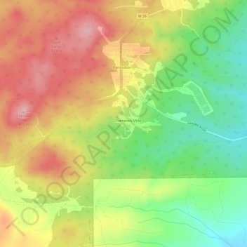 Mapa topográfico Seeberville, altitud, relieve