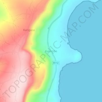 Mapa topográfico Katembe, altitud, relieve