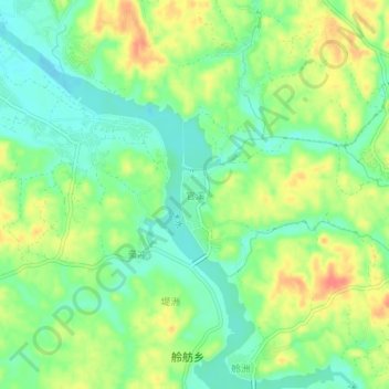 Mapa topográfico 官溪, altitud, relieve