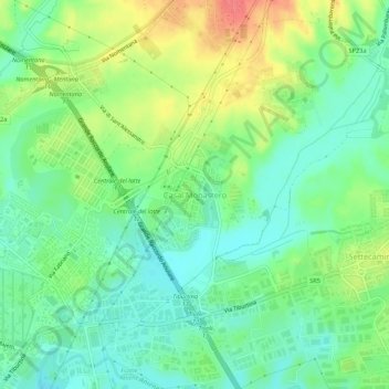 Mapa topográfico Casal Monastero, altitud, relieve