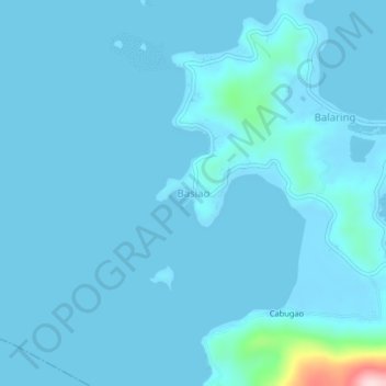 Mapa topográfico Basiao, altitud, relieve
