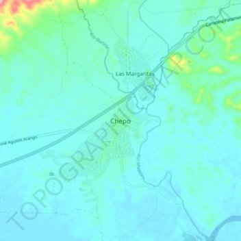 Mapa topográfico Chepo, altitud, relieve