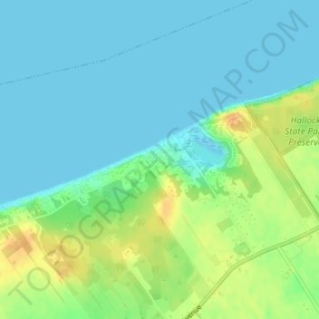 Mapa topográfico Luce Landing, altitud, relieve