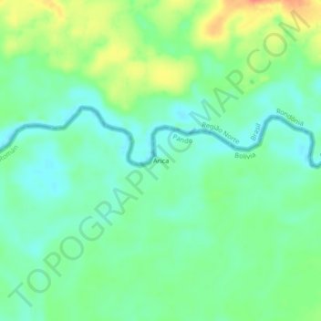 Mapa topográfico Arica, altitud, relieve