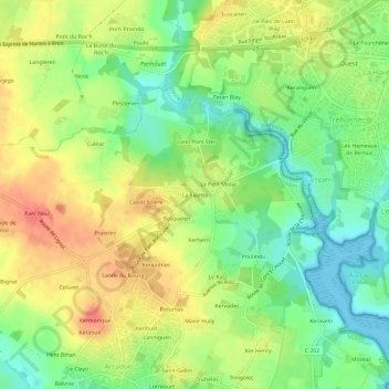 Mapa topográfico La Salette, altitud, relieve