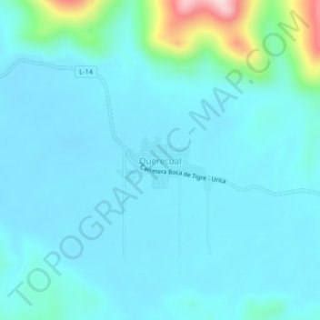 Mapa topográfico Querecual, altitud, relieve