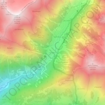 Mapa topográfico En Giboï, altitud, relieve