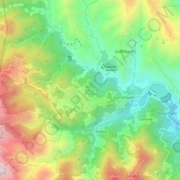 Mapa topográfico Virac, altitud, relieve