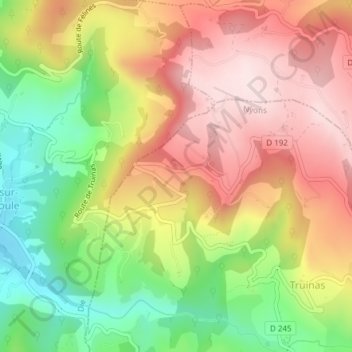 Mapa topográfico Bel-Air, altitud, relieve