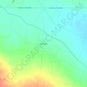 Mapa topográfico De Rojas, altitud, relieve