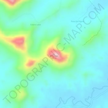 Mapa topográfico El Achiote, altitud, relieve