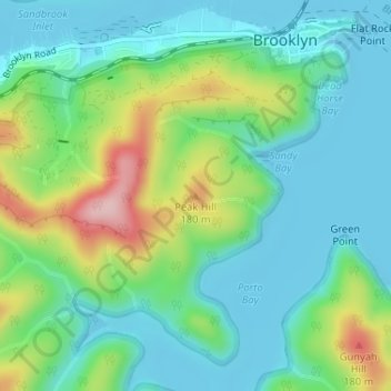Mapa topográfico Peak Hill, altitud, relieve