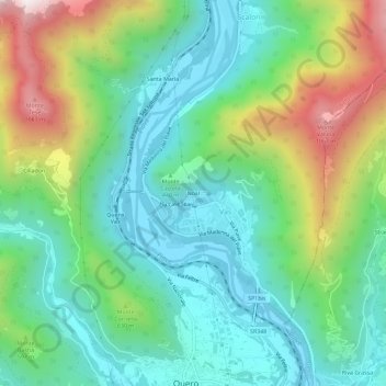Mapa topográfico Noal, altitud, relieve