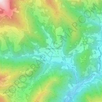 Mapa topográfico Mondaro, altitud, relieve