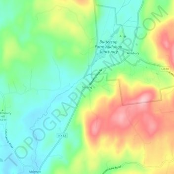 Mapa topográfico Stissing, altitud, relieve