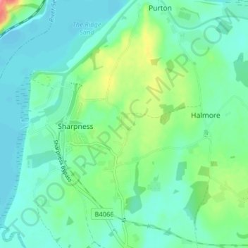 Mapa topográfico Brookend, altitud, relieve