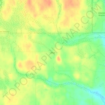 Mapa topográfico Ladoga, altitud, relieve