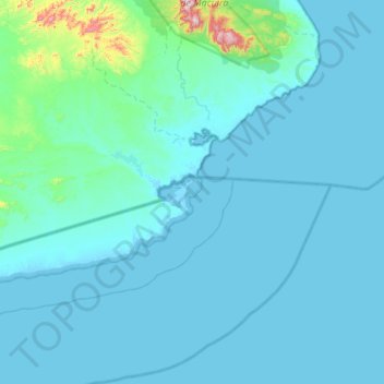 Mapa topográfico Isla Fuerte, altitud, relieve