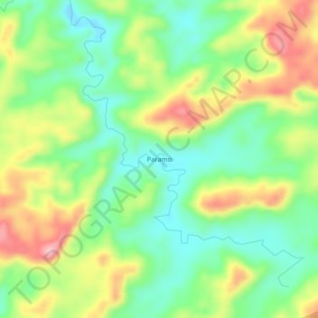 Mapa topográfico Paramo, altitud, relieve