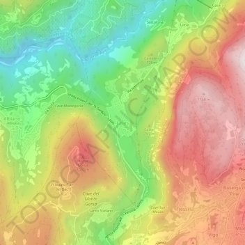 Mapa topográfico Lases, altitud, relieve