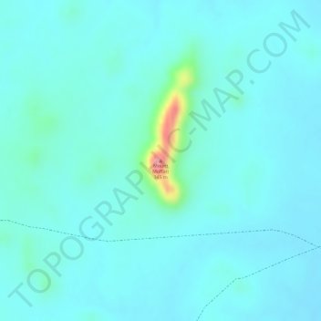 Mapa topográfico Mount Moffatt, altitud, relieve