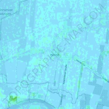 Mapa topográfico Hörne, altitud, relieve