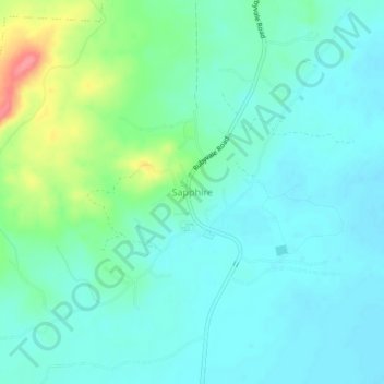 Mapa topográfico Sapphire, altitud, relieve