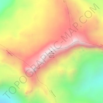 Mapa topográfico Nevado Mismi, altitud, relieve