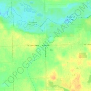 Mapa topográfico Russellville, altitud, relieve