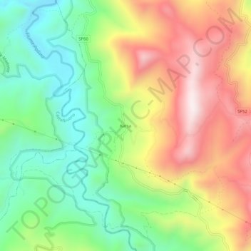 Mapa topográfico Karsa, altitud, relieve