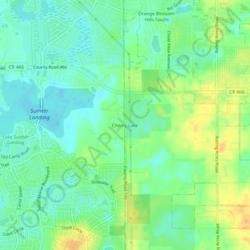 Mapa topográfico Cherry Lake, altitud, relieve