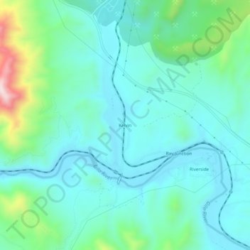 Mapa topográfico Kelvin, altitud, relieve